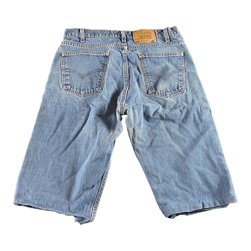 Vintage Levi’s 505 Orange Tab Medium Wash‎ Jean Shorts size 36 Distressed VTG